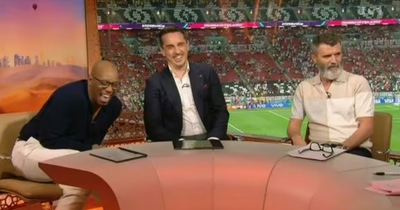 Roy Keane leaves Gary Neville and Ian Wright in hysterics after England World Cup quip