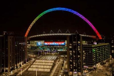 Wembley lit up in rainbow colours as England face USA at World Cup 2022 after ‘OneLove’ armband row