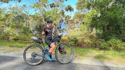 Emma Flukes cycles 1,800km Tassie Gift despite Graves' disease and a bout of Shermer's neck