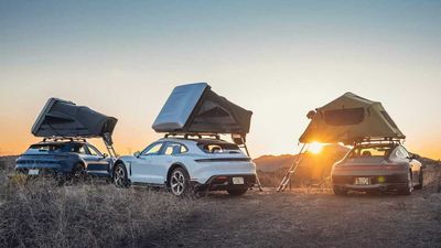 Porsche Flaunts Taycan Cross Turismo Roof Tent Through Glamping