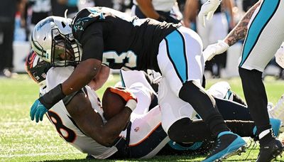 WATCH: Panthers DE Brian Burns gets strip sack of Broncos QB Russell Wilson