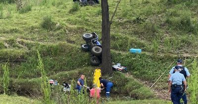 Quad bike crash lands woman in hospital