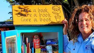 Little free libraries become pantries to address growing hunger, cost of food