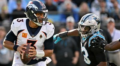 Panthers DE Brian Burns mocks Broncos QB Russell Wilson after sack