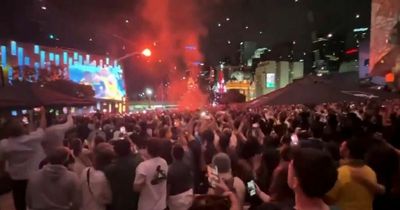 World Cup chaos in Melbourne as several injured after rowdy fans ignite flares