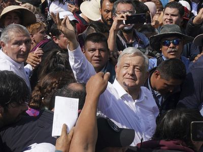 Mexico's President López Obrador leads a massive pro-government march