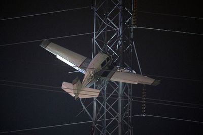 Two survivors left ‘dangling 100ft’ over high-voltage power lines after Maryland plane crash
