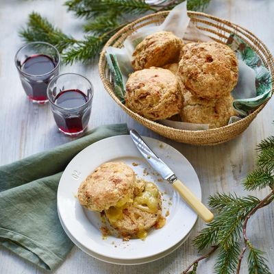 Stilton and fig wholemeal scones recipe by Claire Thomson