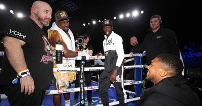 Dillian Whyte unhappy with Anthony Joshua's attitude during ringside exchange