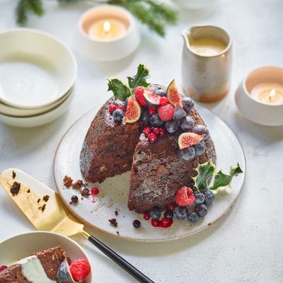 Chocolate plum pudding recipe by Helen Goh