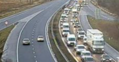 Three car crash on M8 causes rush hour chaos