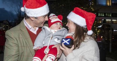 Premature Scots baby born weighing less than bag of sugar turns on Christmas lights at hospital