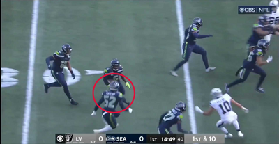 Referees completely missed a Seahawks linebacker running off the bench to block after an interception