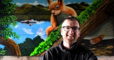 Dull wall between Dumbarton and Renton has incredible makeover as it's rejuvenated with colourful mural