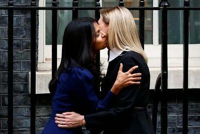 Ukraine’s First Lady Olena Zelenska hugs Rishi Sunak’s wife Akshata Murty as pair meet in Downing Street