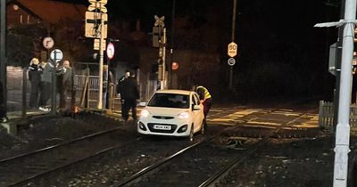 Car stranded on Metro tracks in Kenton Bank after wrong turn at level crossing