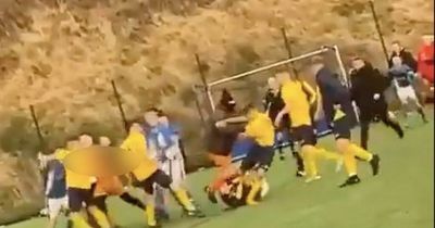 Mass brawl between players at Scots youth football match caught in shocking clip