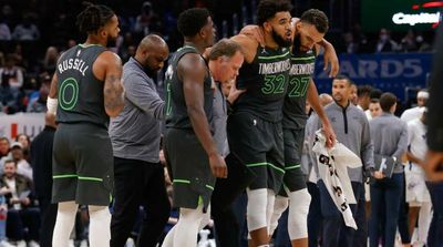 Karl-Anthony Towns Helped Off Floor After Suffering Calf Injury