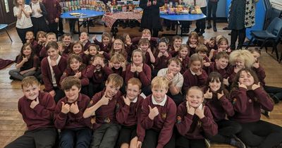 Hardgate Primary pupils make donation to Castle Douglas' Stepping Stones foodbank