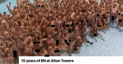 Nudists 'have a blast in the buff' as Alton Towers hosts 'clothes free' event