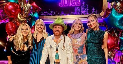 Maya Jama and Emily Atack let loose at boozy Celeb Juice party after last ever episode