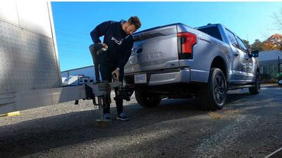 Ford F-150 Lightning Real-World Range Test With Enclosed Car Trailer