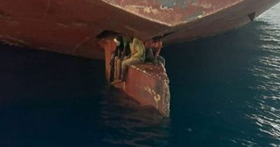 Stowaways make an 11-day 2,000-mile voyage clinging to ship's rudder inches from water