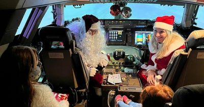 Tickets flying out for Santa's grotto inside the cockpit of a British Airways Boeing 747