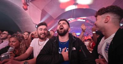 Moment Wales fan sings Welsh national anthem solo as England supporters BOO at Manchester fan zone