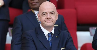 What fans did to FIFA president Gianni Infantino during England's World Cup win over Wales