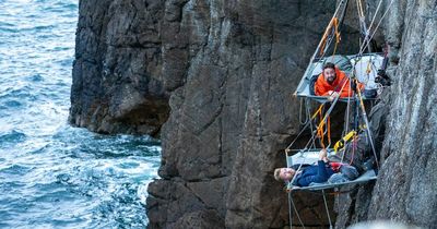 Jason Manford 'petrified' as he spends night suspended from Welsh cliff