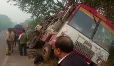 UP: Six Dead, 15 Injured After Bus Collides With Truck In Bahraich