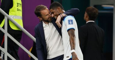 Manchester United star Marcus Rashford reveals Gareth Southgate’s half-time message that inspired England double