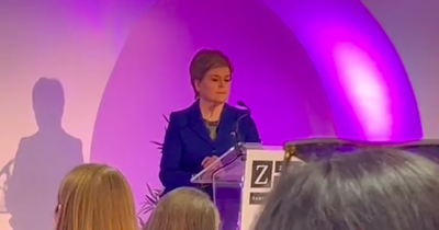 Nicola Sturgeon confronted by protester as First Minister forced to halt speech