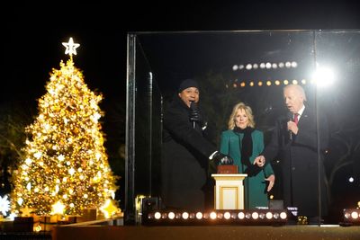 National Christmas Tree blazes to life with Biden lighting