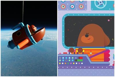 CBeebies Hey Duggee toy launched ‘sustainably’ into space captured on video floating 120,000 feet above Earth