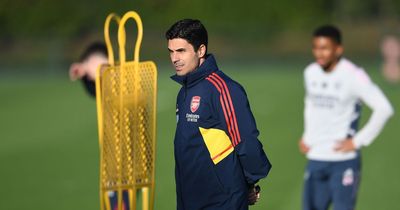 Mikel Arteta in conversation with Arsenal academy staff as Dubai mid-season trip approaches