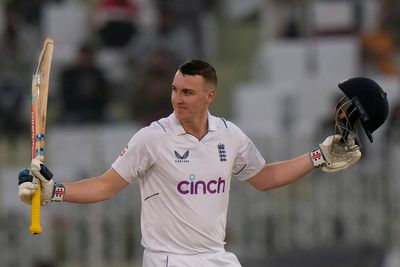 Harry Brook ‘probably happier’ with six fours in an over than maiden Test ton