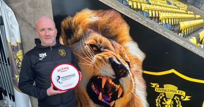 Livingston boss David Martindale donates Manager of the Month award to raise funds for charity