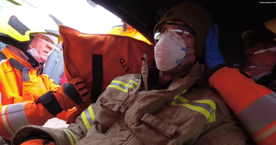 Emmerdale's Marlon Dingle actor Mark Charnock is rescued from 'car crash' by firefighters