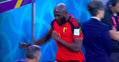 Raging Chelsea star Romelu Lukaku smashes up dugout in front of TV cameras after Belgium's World Cup disaster