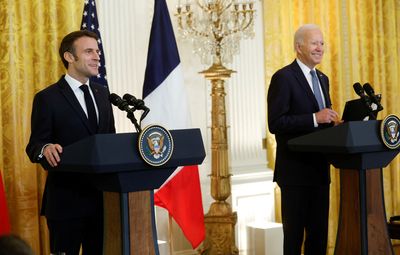Biden, Macron resolve to hold Russia accountable for atrocities, war crimes in Ukraine