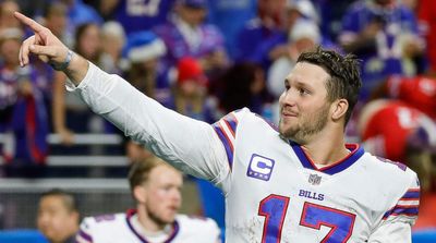 Bills’ Josh Allen Sports Ryan Fitzpatrick Jersey in Pregame vs. Patriots