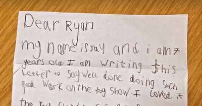 RTE star Ryan Tubridy shares sweet letter from Late Late Toy Show fan