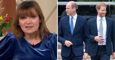 Lorraine Kelly 'sad' as Prince William and Harry's relationship 'left in the gutter'