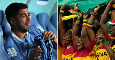 Ghana fans rub salt in the wound of distraught Luis Suarez after World Cup heartbreak