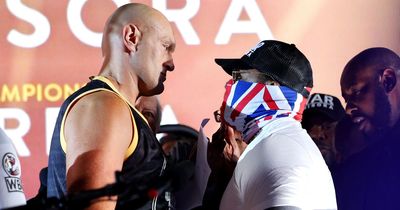 Tyson Fury and Derek Chisora in lengthy staredown after weighing in for trilogy