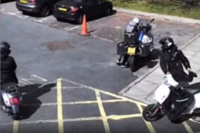 Watch: Thieves try to steal judge’s motorbike in audacious robbery in court car park