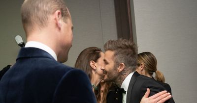 Princess of Wales gives 'peck' to pal David Beckham at glitzy Earthshot event
