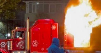 Coca-Cola Christmas truck goes up in flames to visitors' horror on Romanian leg of tour